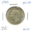 Image 1 : 1949 Silver 50 Cents AU-50. Nice.