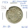 Image 1 : 1953 No Shoulder Fold Small Date Silver 50 Cents. AU-50. Nice.