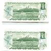 Image 2 : Lot of 2 Consecutive Serial Number 1973 $1 notes. Crow-Bouey signatures. ECJ Prefix. BC-46b. Unc.