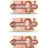 Image 2 : Lot of 3 Consecutive Serial Number 1986 $2 notes. Thiessen-Crow signatures. BUW Prefix. BC-55b. Unc.