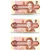Image 2 : Lot of 3 Consecutive Serial Number 1986 $2 notes. Bonin-Thiessen signatures. EGT Prefix. BC-55c-i. U