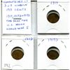 292  Complete set of 3 U.S. Lincoln cents issued in 1917, the year the U.S. joined World War I. Includes 