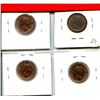 Image 2 : Lot of 4 different 1963 Die Clash Variety Canadian Cents: Short Hanging 3, Long Hanging 3, Long Doub