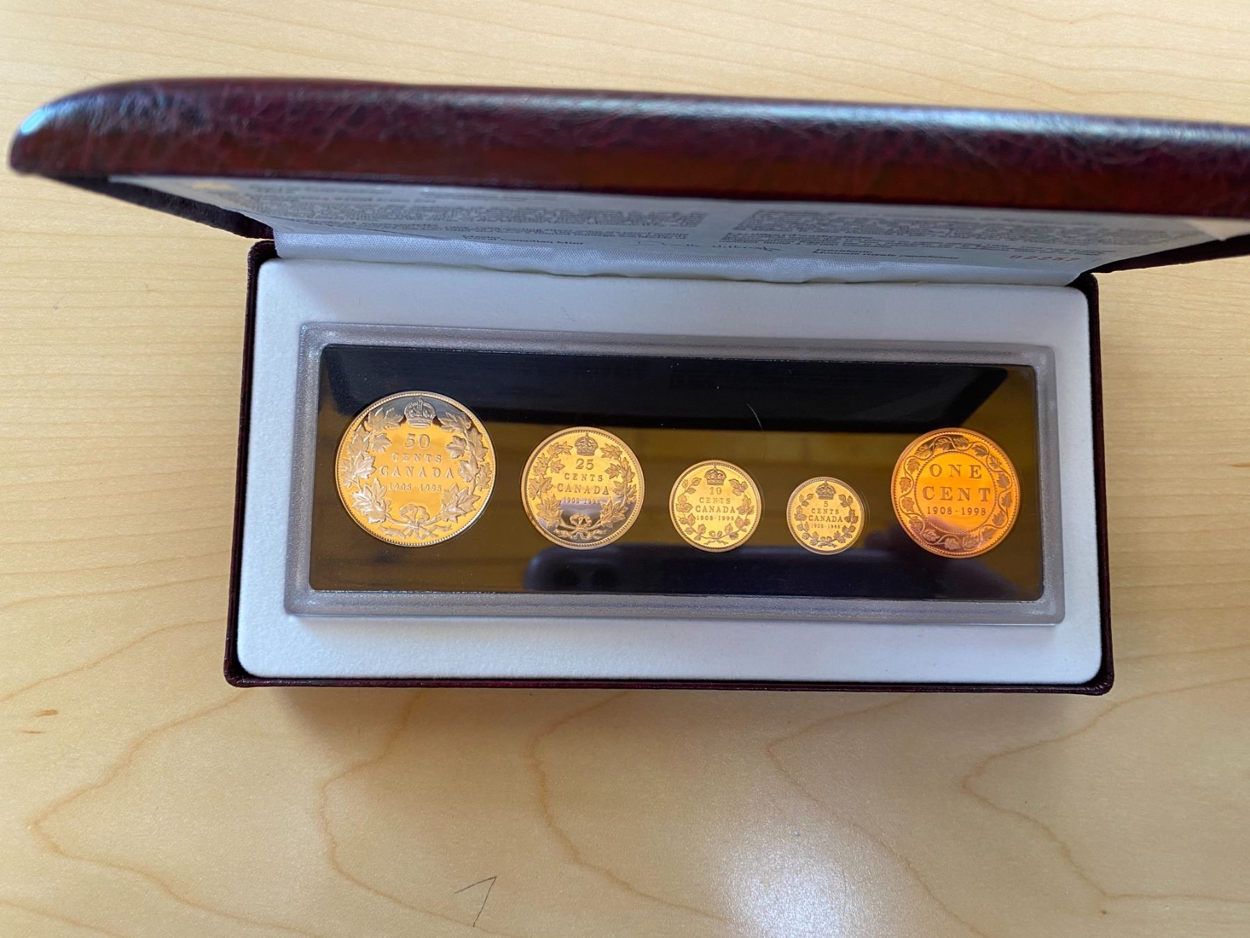 1908 Coin Set 1908 – 1998 5-coin Proof Set. Celebrates the 90th Anniversary of the ...