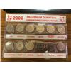 Image 1 : 2000 Millennium Quarters set. Complete set of 12 Canadian 2000 25 cents, all Brilliant Uncirculated.