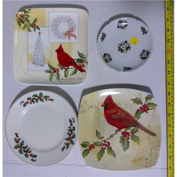 4 festive plates