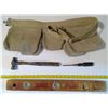 Image 2 : Vintage tool belt, wooden level, ball peen hammer, Robertson screwdriver