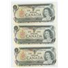 Image 1 : uncirculated 1973 bank of Canada one dollar bill X3 (sequential)