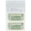 Image 2 : uncirculated 1973 bank of Canada one dollar bills X2 (sequential)