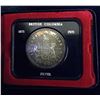 Image 1 : 1871-1971 British Columbia Canada silver dollar coin in case