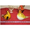 Image 2 : Lot of Glass Bird Decorations, West German Vase, Cup, & Pyrex Dish Holder
