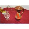 Image 3 : Lot of Glass Bird Decorations, West German Vase, Cup, & Pyrex Dish Holder