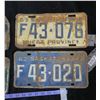 Image 2 : Two×1956, Two×1957, Two×1962 Sask License Plates