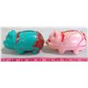 Image 1 : 2 - Reliable Pig Piggy Banks 1950 - 5" each