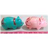 Image 3 : 2 - Reliable Pig Piggy Banks 1950 - 5" each