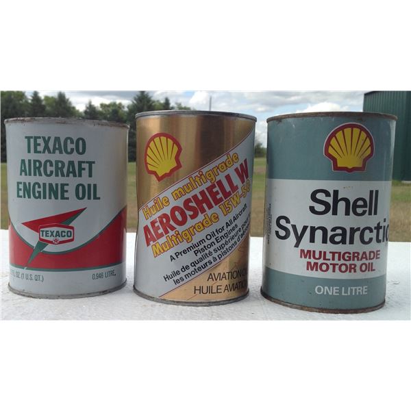 Texaco And Shell Aviation + One Shell Synartic Oil (Shell Cans Are Full)