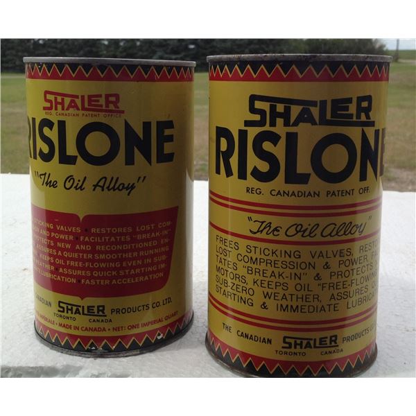 (2) Shaler Ristone Oil Additive Early (One Has Solder Seam A)
