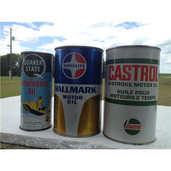 (3) Oil Tins (2 Full)