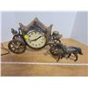 Image 1 : carriage clock with horse - works. Missing front glass