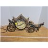 Image 2 : carriage clock with horse - works. Missing front glass