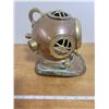 Image 2 : copper and brass deep sea helmet clock