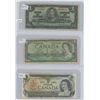Image 1 : 1932 One Dollar & 1954 One Dollar & 1973 One Dollar Canadian Bills