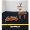 Image 1 : Wooden Car (Bumper Loose) & Deer