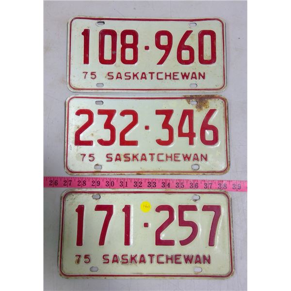 3 - 1975 SK Licence Plates