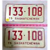 Image 1 : Pair of 1975 SK Licence Plates