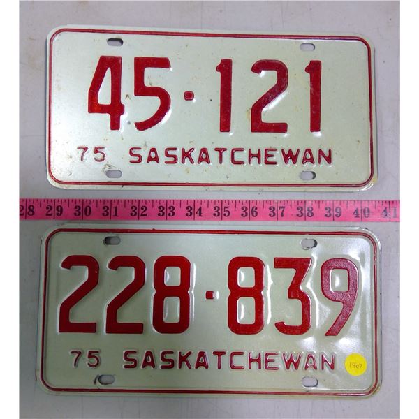 2 - 1975 SK Licence Plates