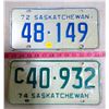 Image 1 : 1972 & 1974  SK Licence Plates