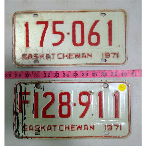 2 - 1971 SK Licence Plates