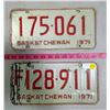 Image 1 : 2 - 1971 SK Licence Plates