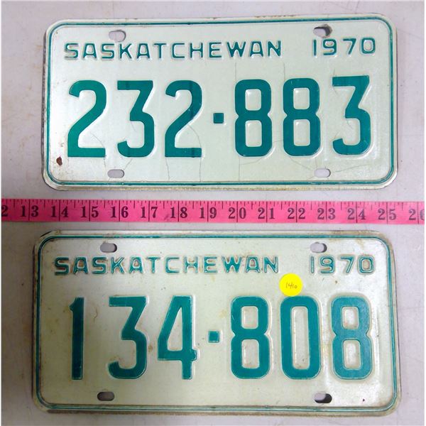 2 - 1970 SK Licence Plates