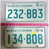 Image 1 : 2 - 1970 SK Licence Plates