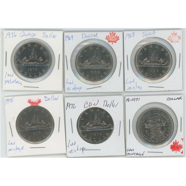 6 Commemorative Canadian Nickel Dollars