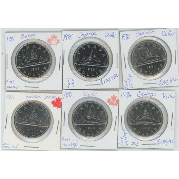 6 Commemorative Canadian Nickel Dollars