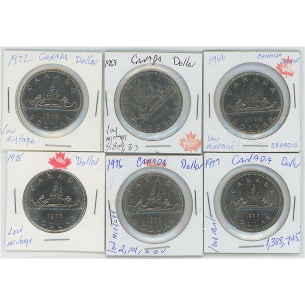 6 Commemorative Canadian Nickel Dollars