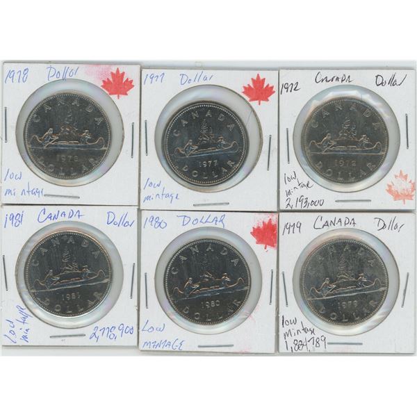 6 Commemorative Canadian Nickel Dollars