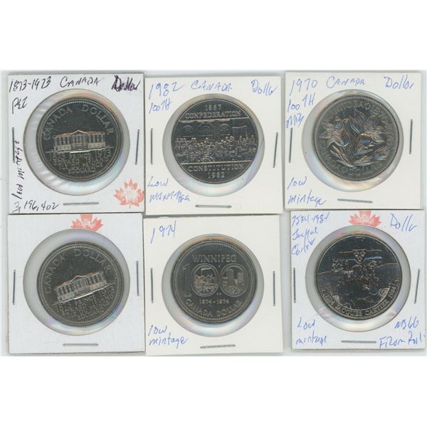 6 Commemorative Canadian Nickel Dollars