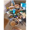 Image 2 : Birdbath, planters, garden tools B