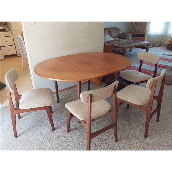 Mid century table, chairs C