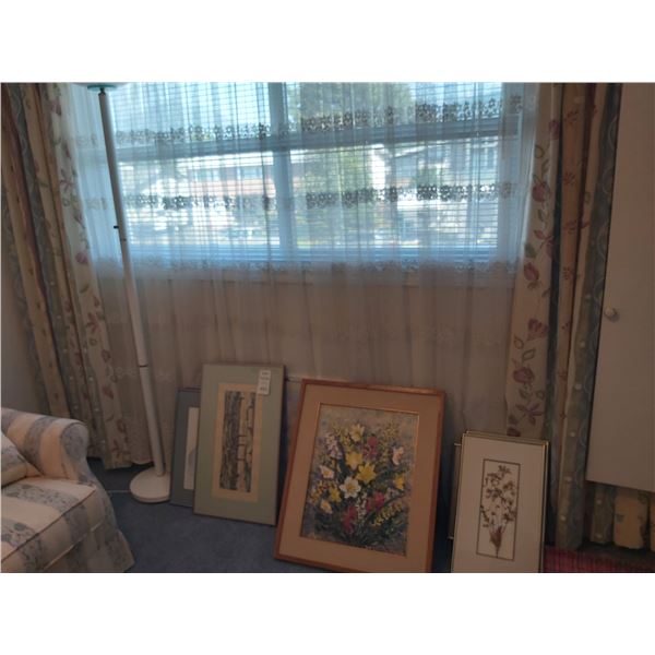 Framed prints, original art B