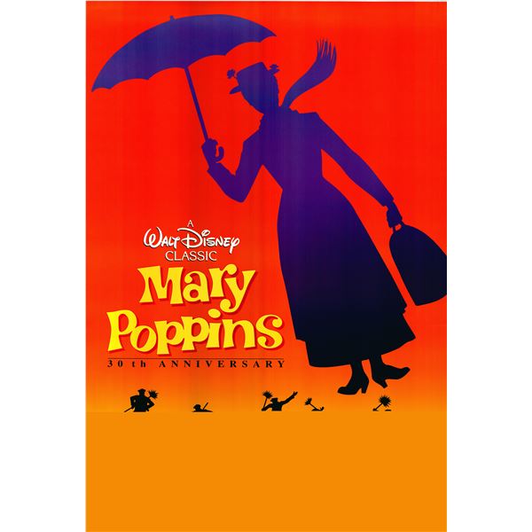 Mary Poppins 30th Anniversary 1994 original one sheet movie poster