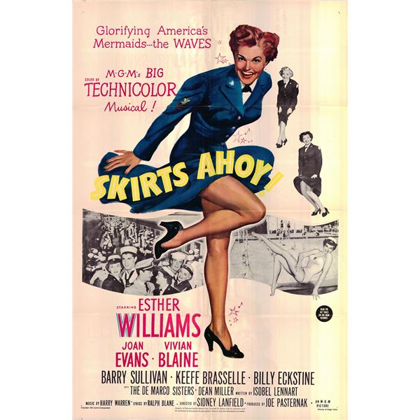 Skirts Ahoy! original 1952 vintage one sheet movie poster
