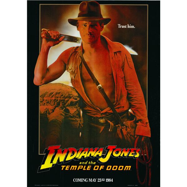 Indiana Jones and the Temple of Doom 1984 original vintage one sheet movie poster