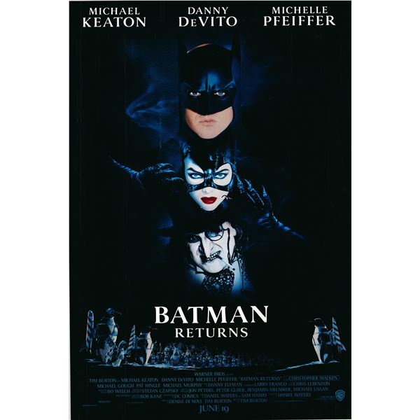 Batman Returns 1992 original vintage advance sheet movie poster