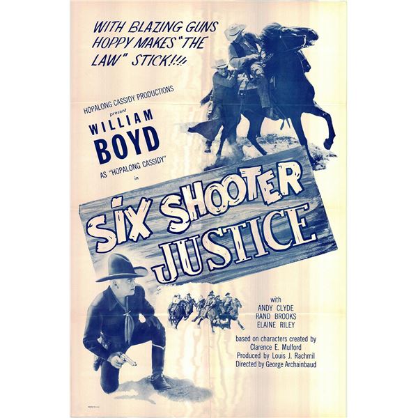 Six Shooter Justice original 1955R vintage one sheet movie poster