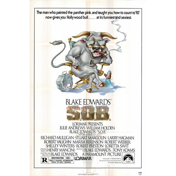 S.O.B. original 1981 vintage one sheet movie poster