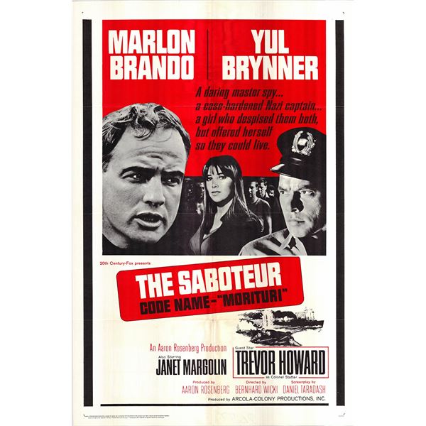 The Saboteur original 1965 vintage one sheet movie poster